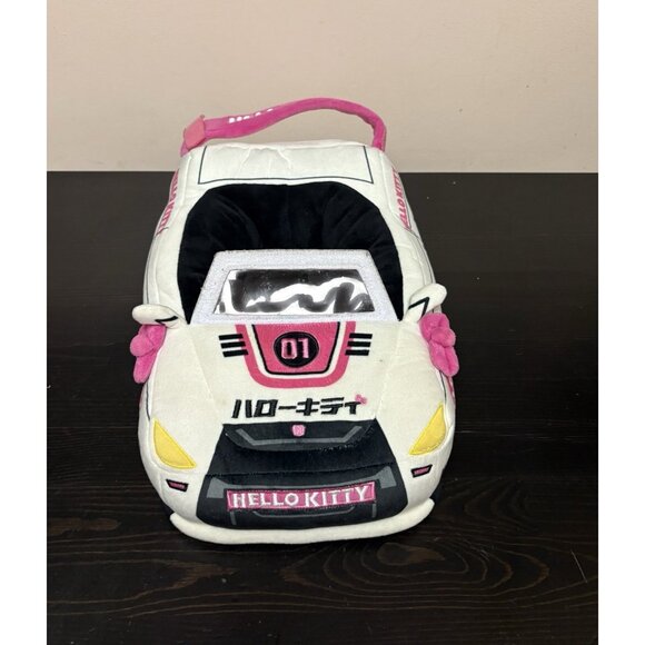 Hello Kitty Plush Tokyo Speed Race Car Kidrobot White And Pink Car 15" Long 2022 - Picture 7 of 9